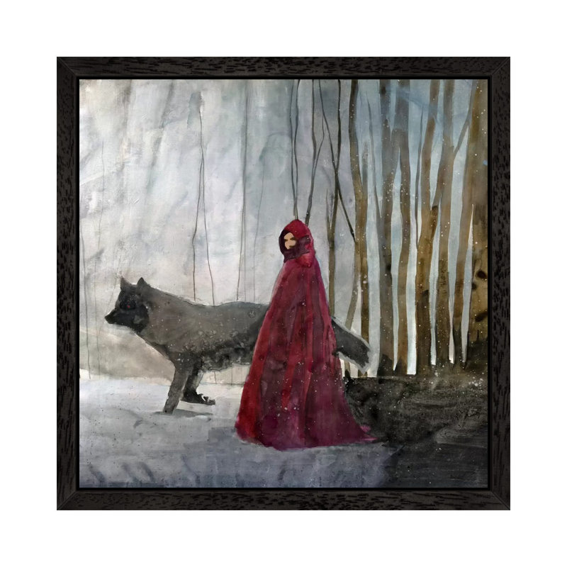 Going To Grandmother's House by Francis Ward - Print on Canvas, Black Floater Framed, 66.04 cm H x 66.04 cm W
