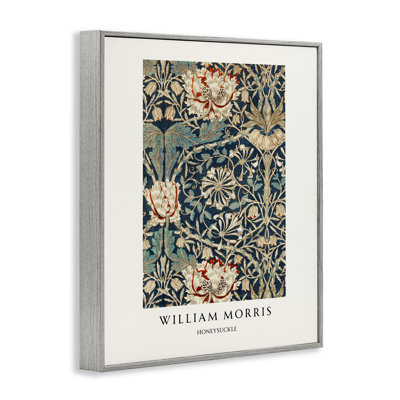 William Morris Honeysuckle Pattern Framed Giclee, design by Vintage Hustle