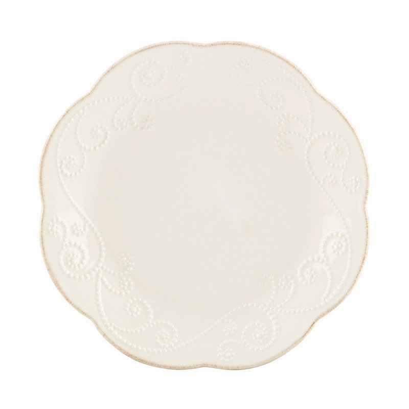 French Perle White 4-Piece Dessert Plate Set - Thumbnail 3