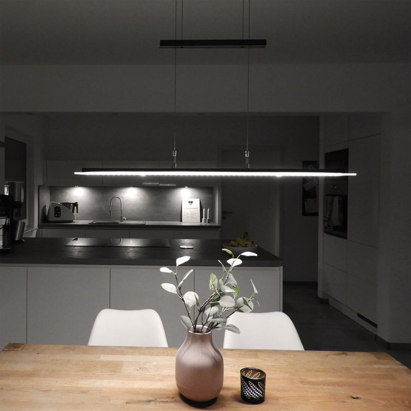 LED Pendant Light, Black, 1-Led Board/20W