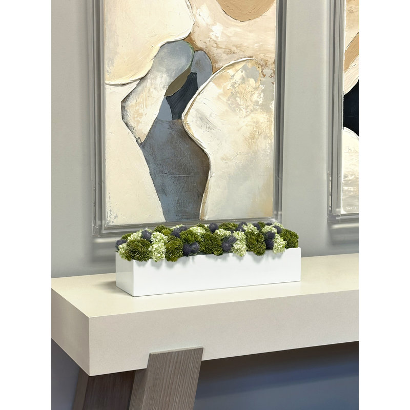 Sedum and Thistle Arranged in Rectangular Planter