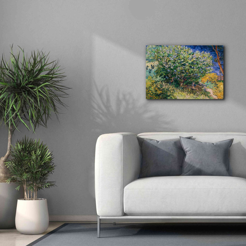 «Lilac Bush» par Vincent Van Gogh, estampe numérique sur toile, H 18 po x l 26 po x P 0,75 po