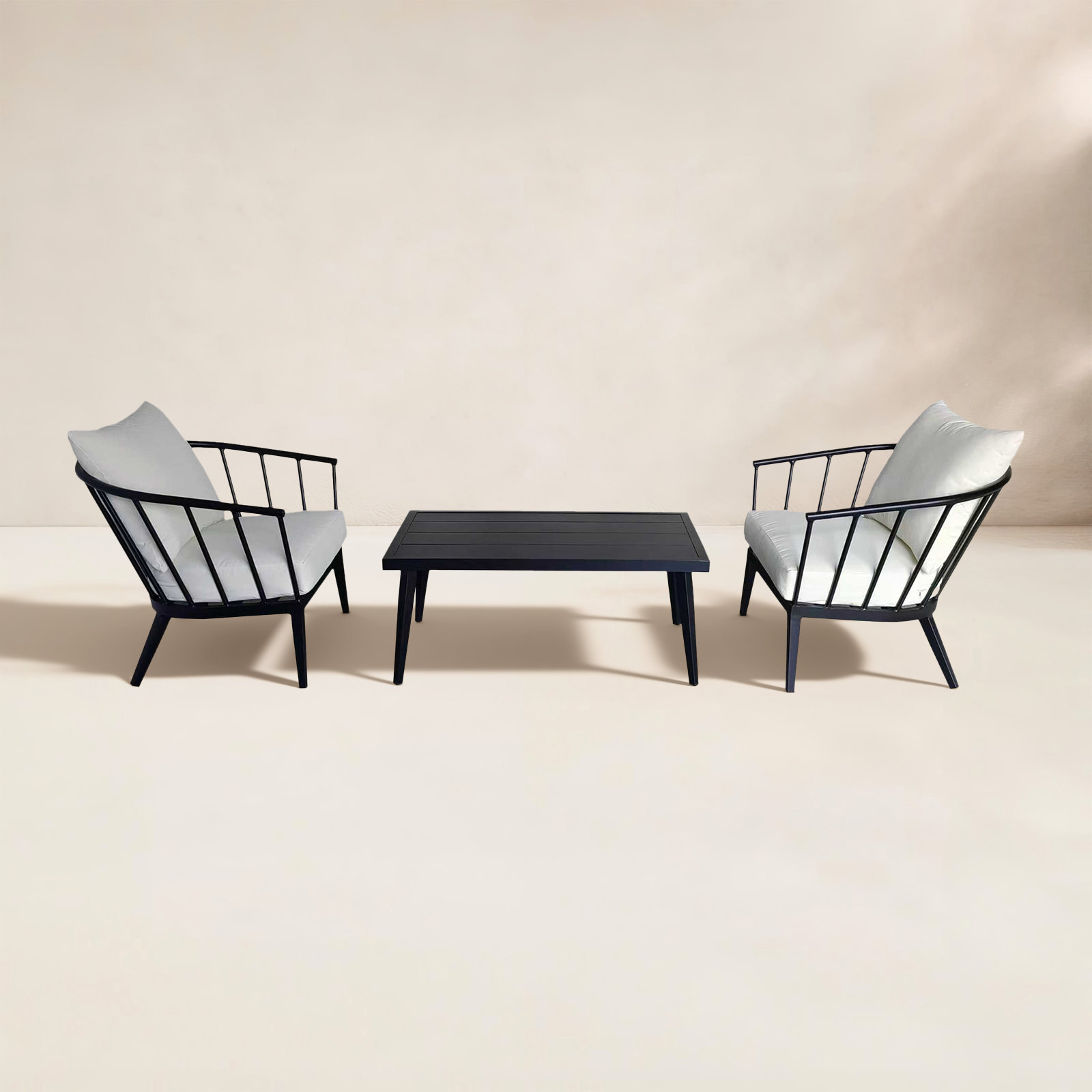 Serena 8-Person Sunbrella® Complete Patio Set, 3 Pcs: Table, Sofa, Chair