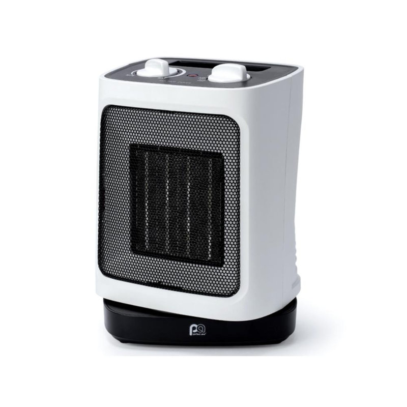 Perfect Aire 1500W White Ceramic Electric Space Heater with Thermostat