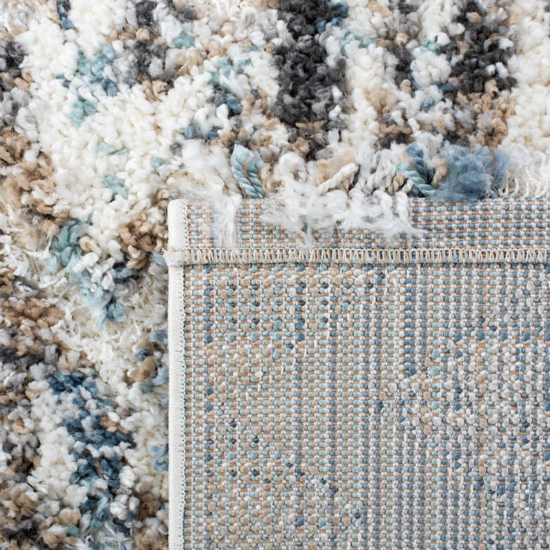 Xenia Shag Performance Geometric Rug, Rectangle 3'3" x 5'