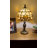 Simonson Tiffany Mini Table Lamp Gold Stained Glass Baroque Style Lavender LED Bulb Included 8"W*8"D*15"H