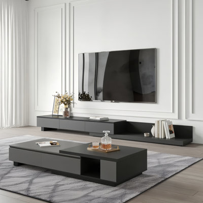 Extendable Coffee Table With 4 Drawers And 2 Hidden Compartments
