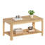 Table basse de coin en bois avec tablette de rangement Arc