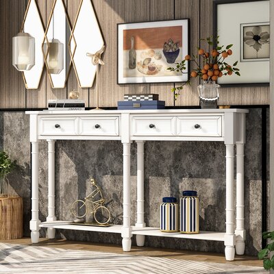 Tunstall Console Table Sofa Table Easy Assembly with Two Storage Drawers and Bottom Shelf for Living Room -  Longshore Tides, B6BA781719704D31B72892D9D95AF089