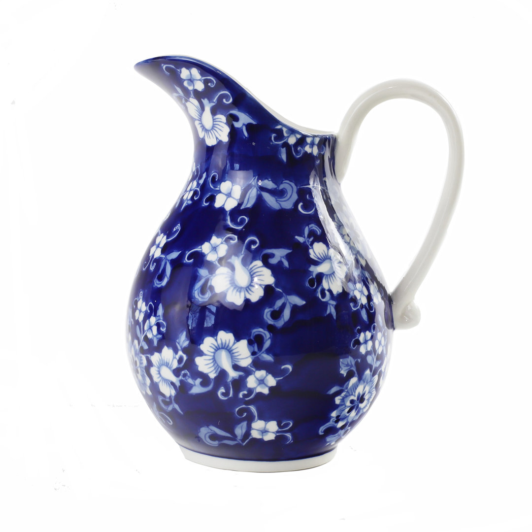 Blue Garden Pitcher Euro Ceramica