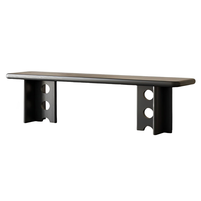 Stromain Solid Wood Bench, Black