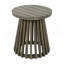 Table d'appoint d'extérieur en bois d'acacia pour le patio, table basse ronde pour la cour arrière, pelouse, balcon, finition grise-288092525