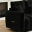 91,7 po noir avec console, porte-gobelet et rangement, porte-tissu de conception moderne pour appartement, salon, confortable