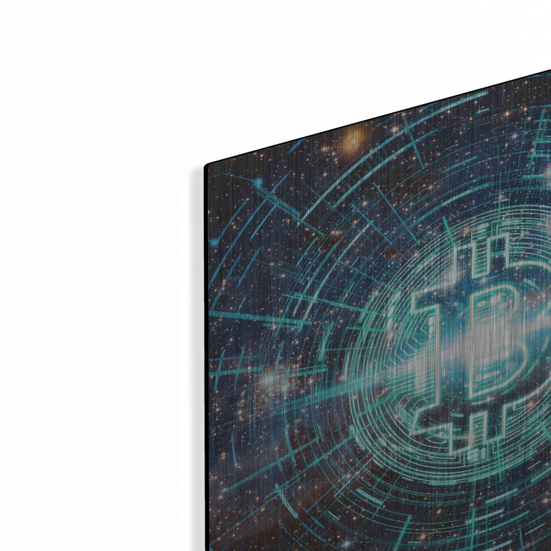 «Cyber Bitcoin» par Luxe Metal Portfolio, H 12 po x l 12 po