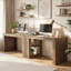 Bureau double 79 po avec tablettes de rangement pour 2 personnes, bureau d'ordinateur extra long pour le bureau personnel