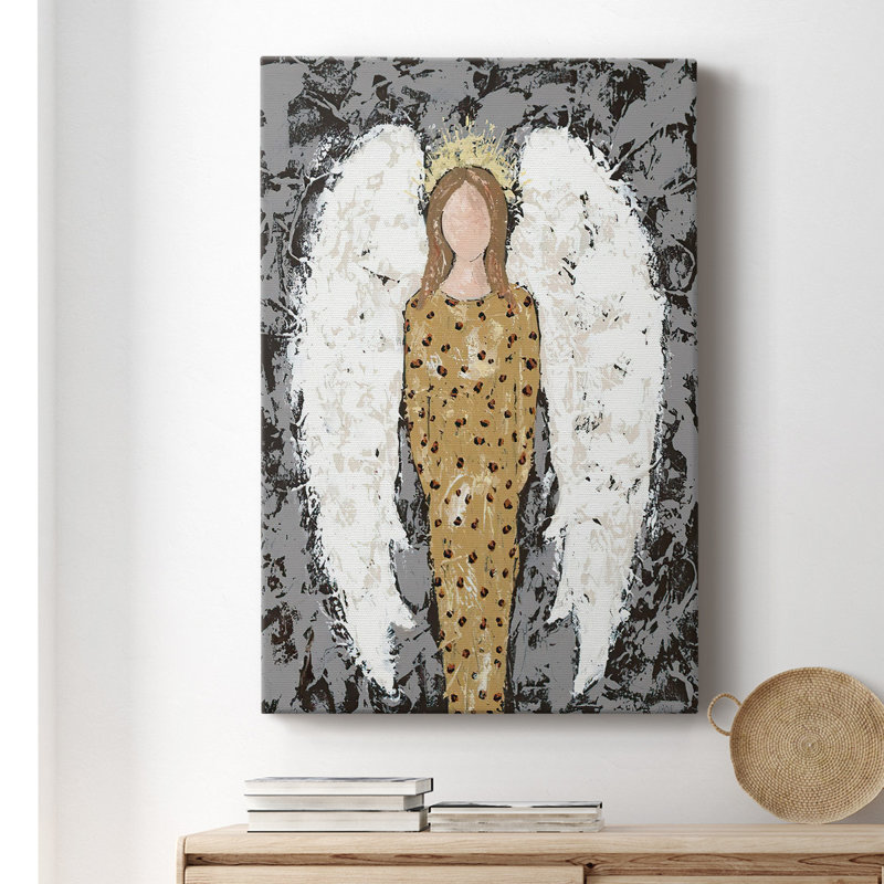 Toile tendue avec châssis Angels, tout le monde III - prête à être accrochée, H 18 po x l 12 po x P 1,5 po