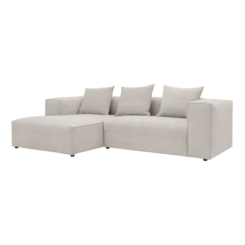 3 Seater Corner Sectional, Left Hand Facing, White 