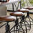 84" Industrial Bar Table Set with 4 Adjustable Swivel Bar Stools 