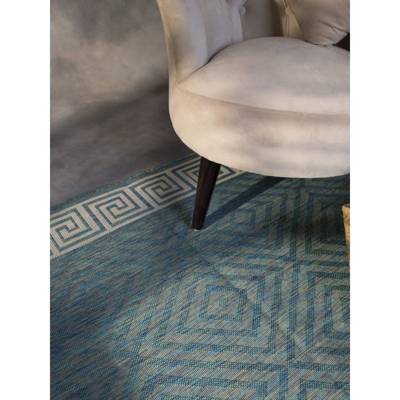 Premium Polypropylene Geometric Pattern Outdoor Rug, Rectangle 5'3" x 7'6"
