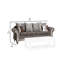 Canapé Rery W 6 coussins décoratifs, tissu chenille gris chaud, 90 pouces