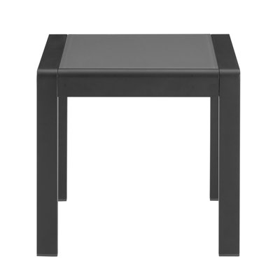 Karah Square Outdoor Aluminum and Tempered Glass Side Table by Linon