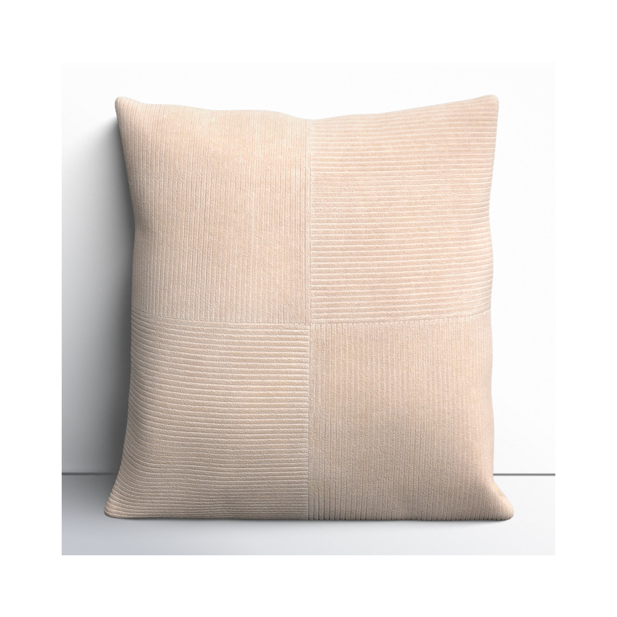 Selma Cotton Throw Pillow, 20" x 20", Beige