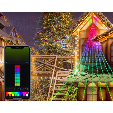 RGB Smart Christmas Tree Waterfall Fairy String Lights Remote APP Bluetooth  Control LED Light Show Tree