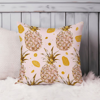 Food and Kitchen Luxe Pineapples II Fruits Pineapples Pillow Cover