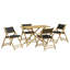  Ensemble bistro en bambou, bambou gris foncé, polyester standard