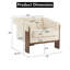 Chaise d'appoint en tissu beige Mid-Century Sierra-884233895