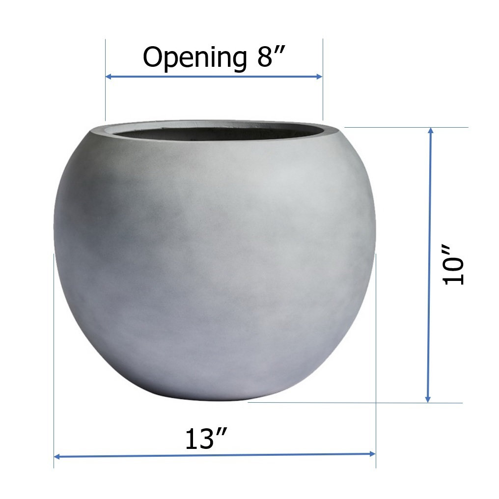 Dorlis 21" Pot Planter, Gray, 10" H x 13" W x 13" D