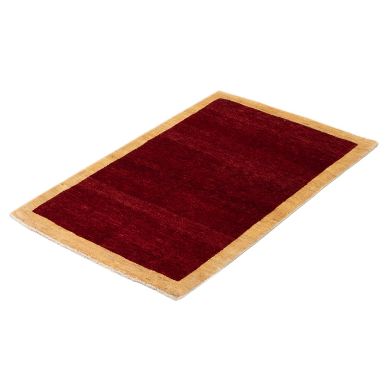 Tapis unique en laine noué à la main 3 pi 1 po x 4 pi 11 po nouvel âge Melisande