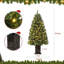 Pre-lit 57" Christmas Tree with 8 Light-Modes and Base for Indoor and Outdoor