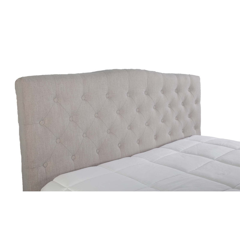 Grand lit tapissier avec 2 tables de chevet, Grand lit