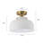 1-Light Gold Glass Semi Flush Mount