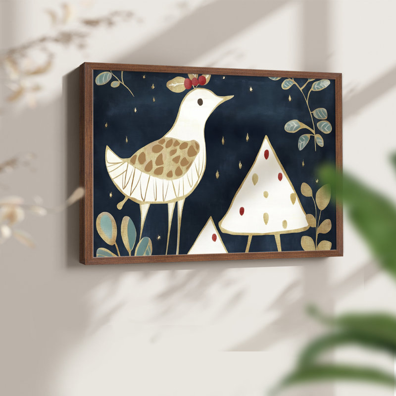Art de Noël - DCCIV - Reproduction encadrée - Restickable, H 16 po x l 20 po, Noyer