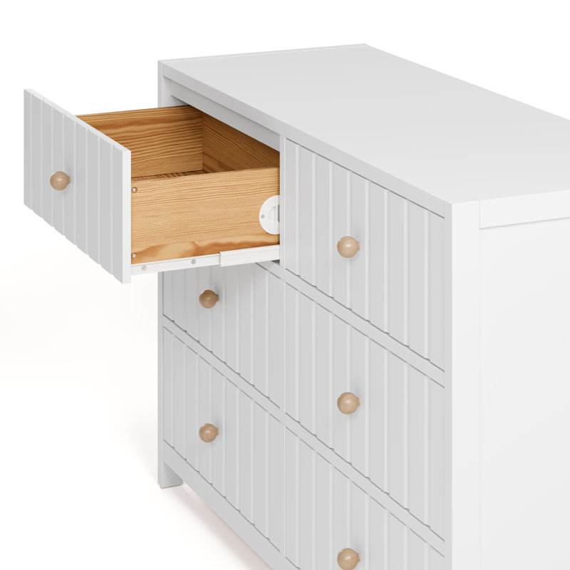 Commode double 6 tiroirs Teddi, Blanc