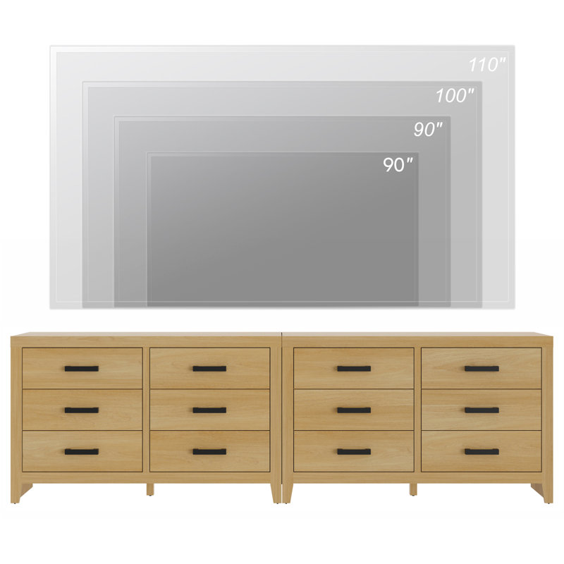 106 " W 12 - Drawer Dresser, Oak