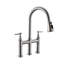 Robinet de cuisine rétractable en nickel brossé, 3 trous, 2 poignées, poignées de robinet d'évier de style classique moderne, nickel-1345292725