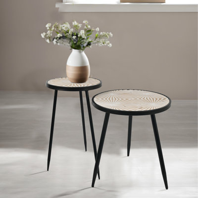 Set of 2 Farmhouse Plant Stands/Side Tables