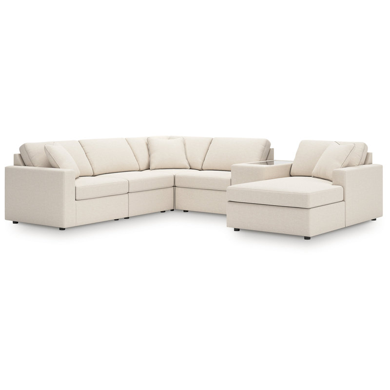 Braintree 6-Piece Sectional With Chaise, Face à la gauche, Polyester beige