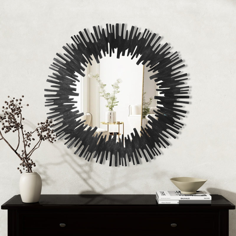 Sunburst Black Wall Mirror