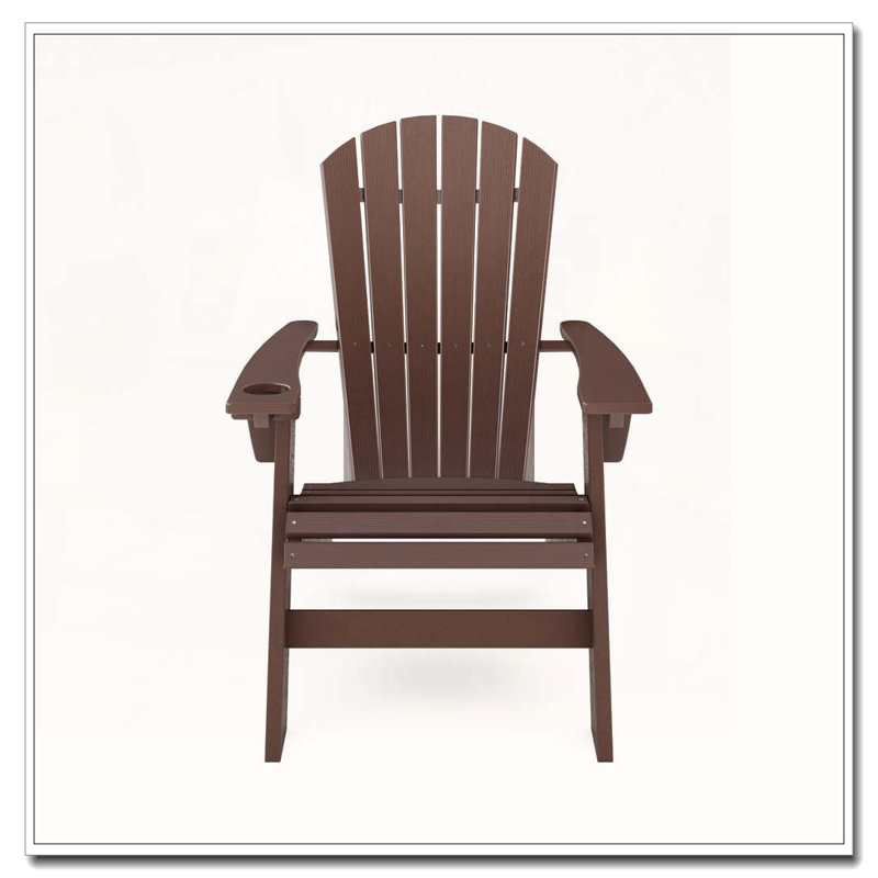 Sturdy HDPE Poly Lumber Adirondack Chair in Brown, Brown