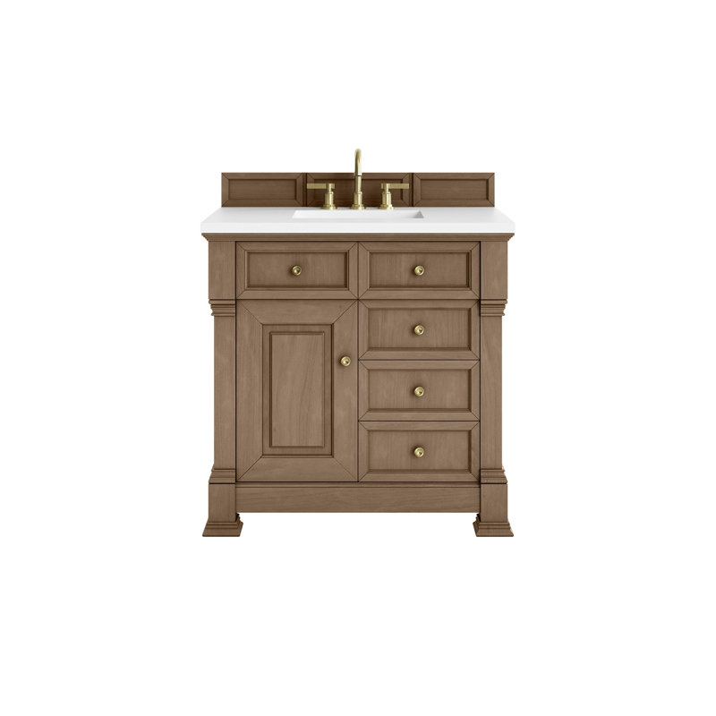 Brookfield 35.75'' W Single Bathroom Vanity Base, Pecan
