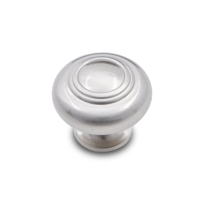 Poignée champignon Ringed CK Series, Nickel satiné, Diamètre du bouton 1,25 po