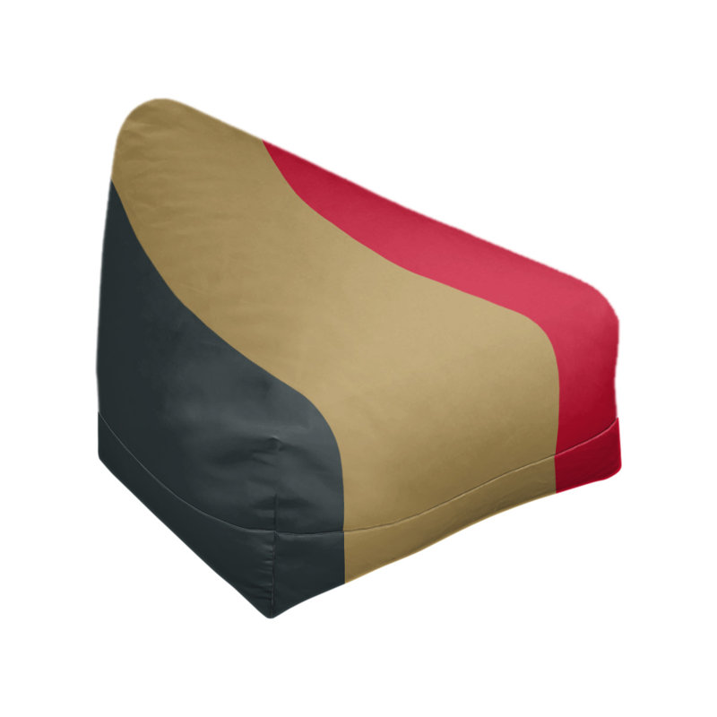 Classic Bean Bag, 42" H x 38" W x 31" D, Steel Gray/Gold/Red