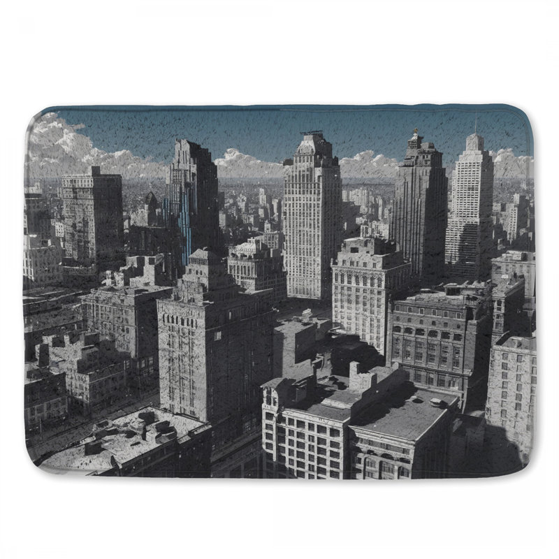 Tapis de bain New York City Skyline, 34 po L x 21 po L