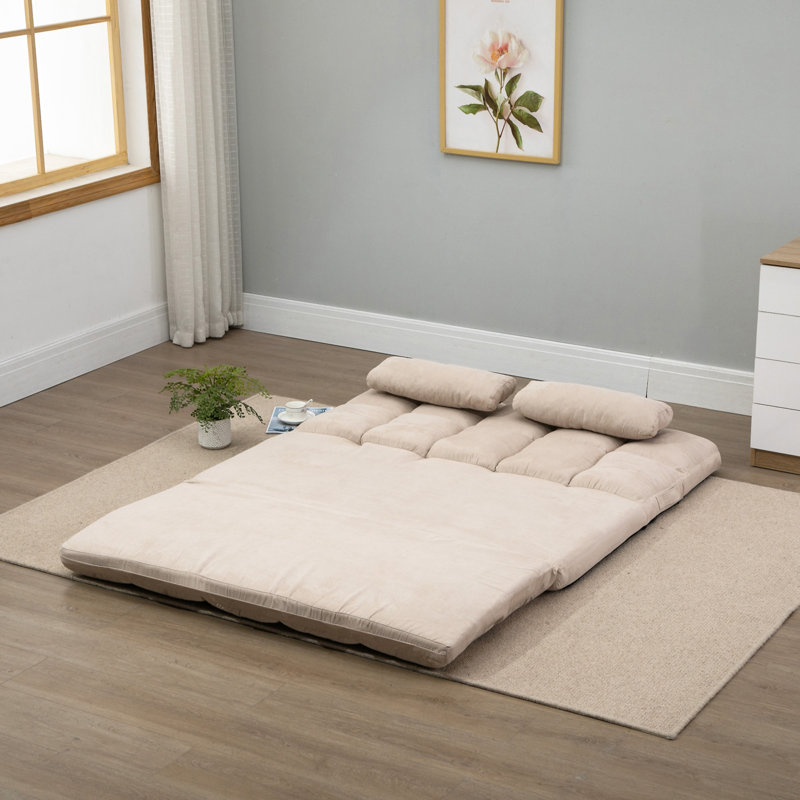 Fauteuil convertible HOMcom, H 23,5 po x l 51,3 po x P 28,8 po , Polyester beige