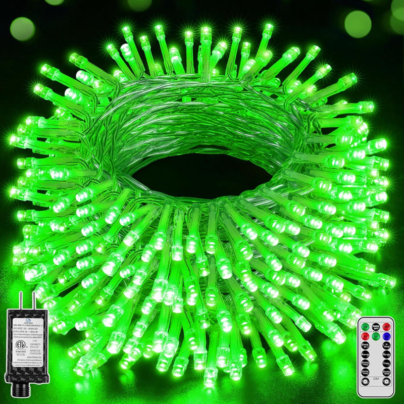 Guirlande de Noël de 200 pi (200 lumières) de Noël pour Noël, 4.69" H x 5.28" W x 6.38" D, Vert