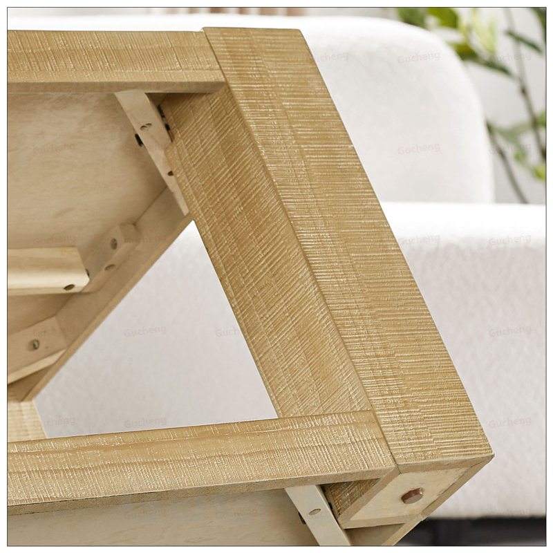 Table basse rectangulaire moderne en bois aggloméré à 2 niveaux de 48 pouces pour le salon et le bureau, moderne et élégante